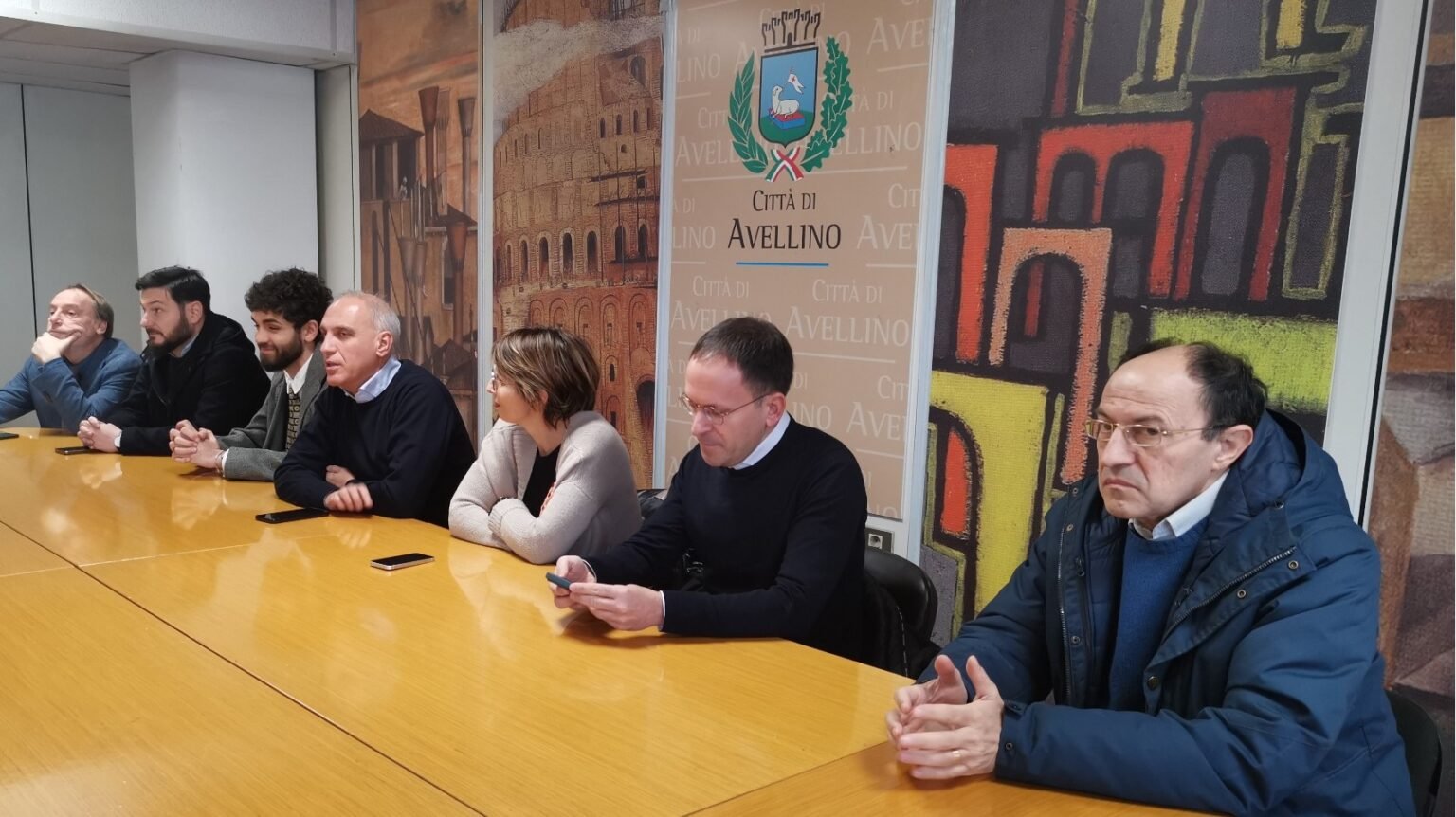 Amalio Santoro, conferenza stampa dei consiglieri del centrosinistra al Comune di Avellino