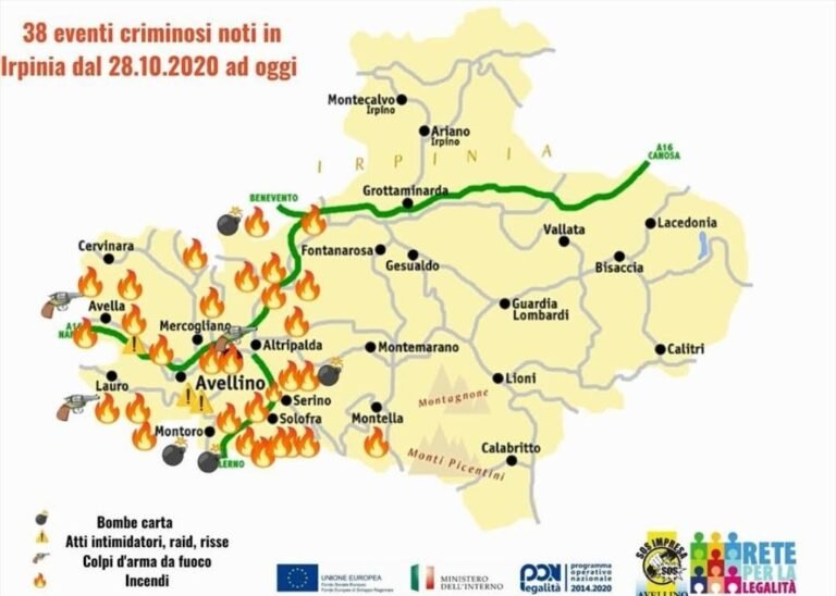 Mappa del racket in Irpinia