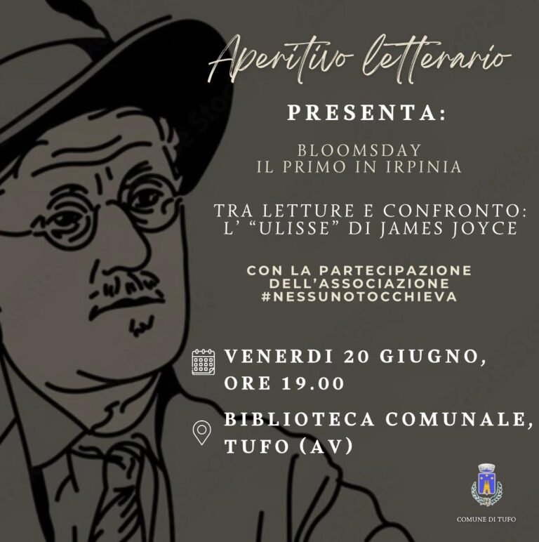 A Tufo il primo Bloomsday irpino, omaggio a James Joyce e al suo Ulisse