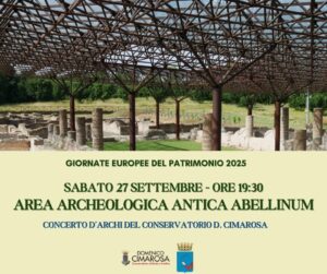 Giornate del Patrimonio, nell’area archeologica di Abellinum il concerto d’archi del Cimarosa