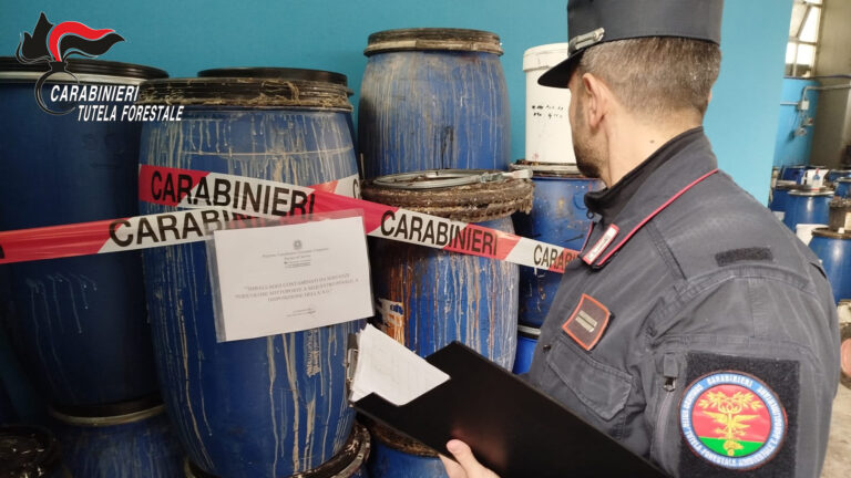 inquinamento fiume Sarno carabinieri sequestro fusti