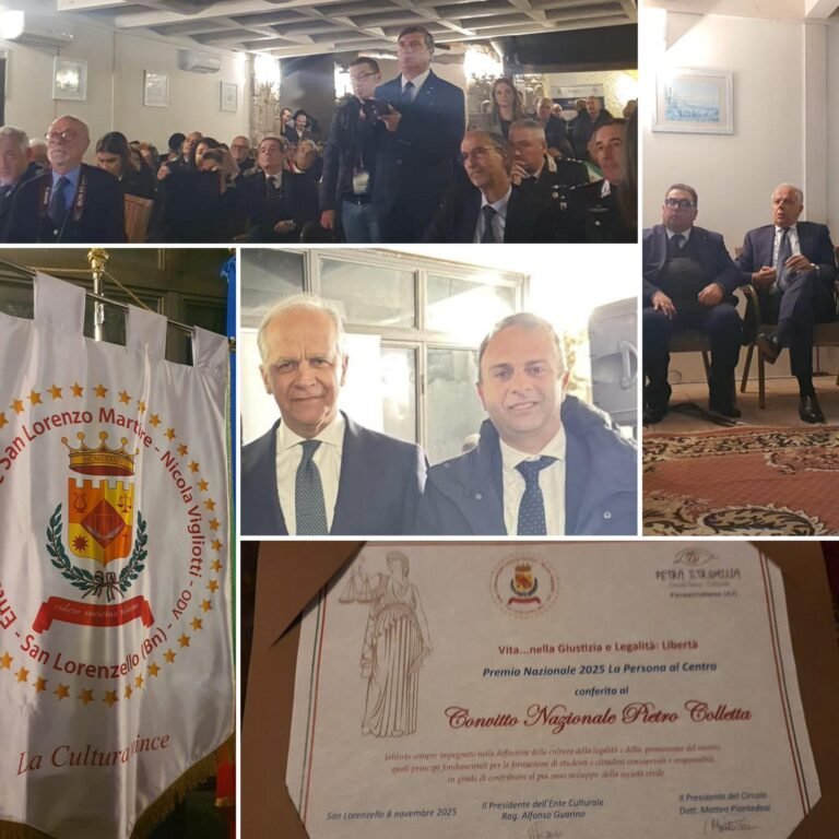 La Persona al centro, il ministro Piantedosi premia il Convitto Colletta