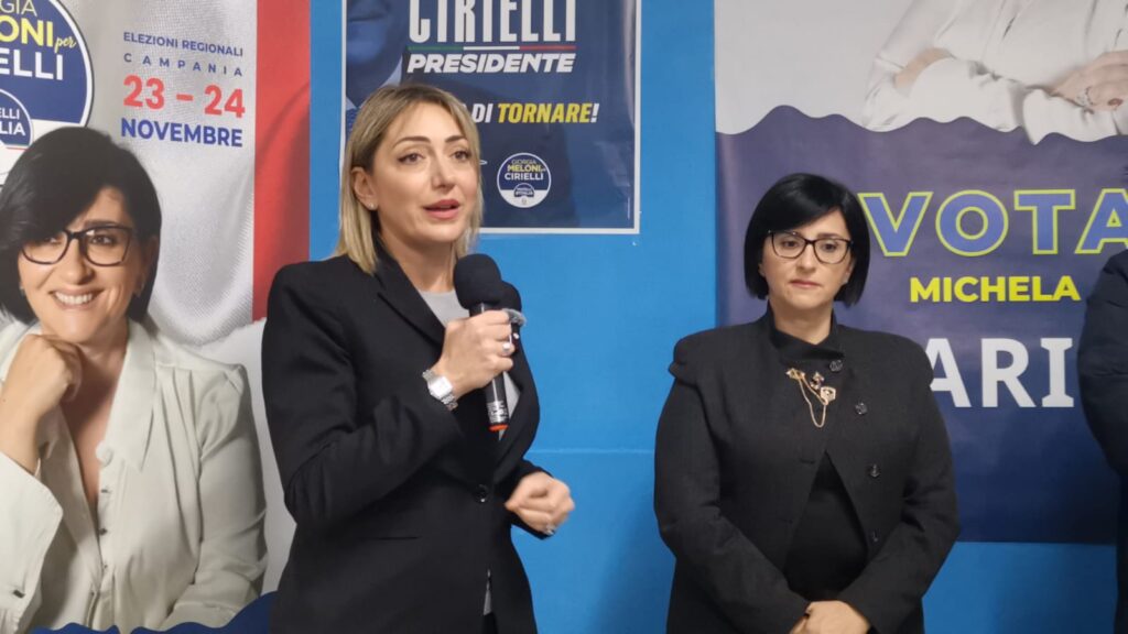Ines Fruncillo e Michela Guarino FdI chiusura campagna elettorale a Solofra