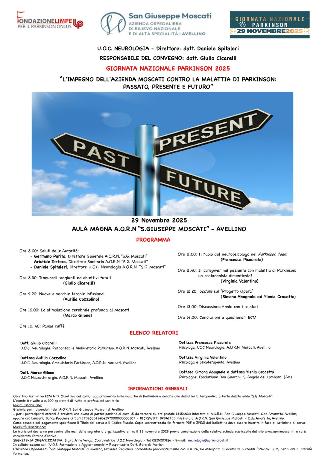 Giornata Nazionale Parkinson, l’Azienda Moscati fa il punto su venti anni di attività