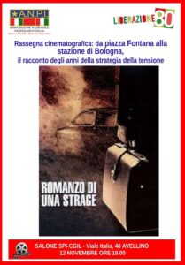Anpi, per la rassegna “Da piazza Fontana alla stazione di Bologna” si proietta “Romanzo di una strage”
