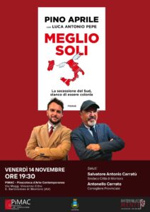 Dialoghi con gli autori, alla Pimac di Montoro Aprile presenta “Meglio soli – la secessione del Sud”