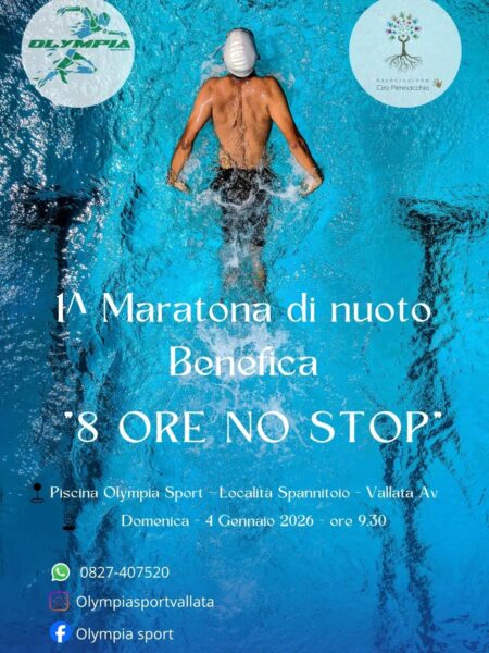 Associazione Ciro Pennacchio locandina evento 8 ore nuoto non stop