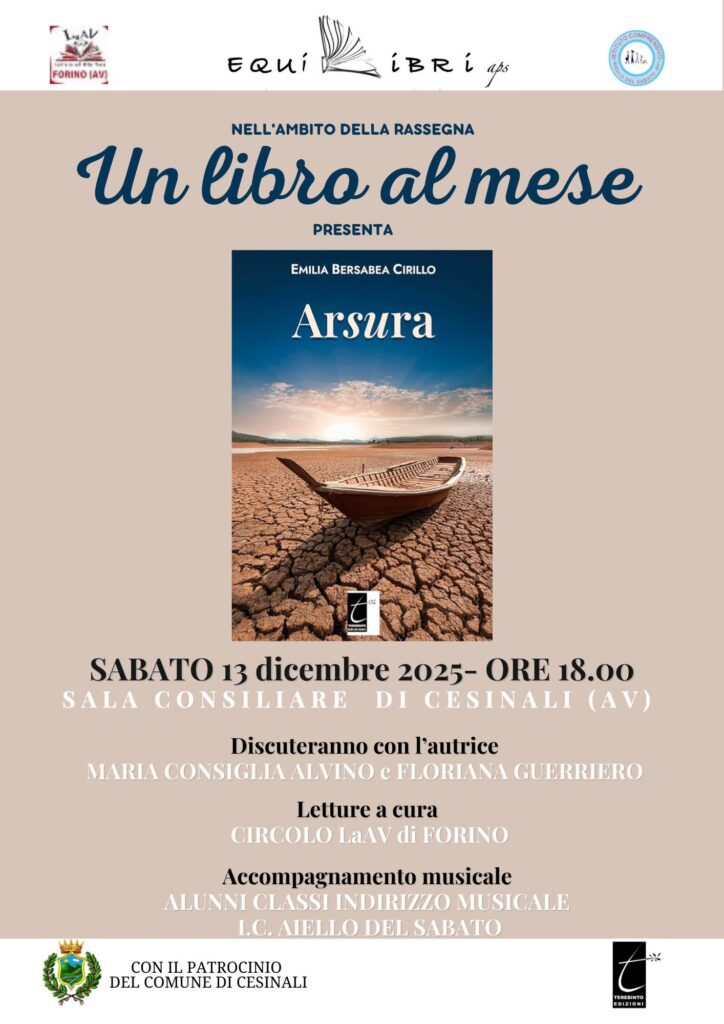 Un libro al mese, a Cesinali a confronto su “Arsura” di Cirillo: viaggio nei meandri dell’anima in cerca di luce