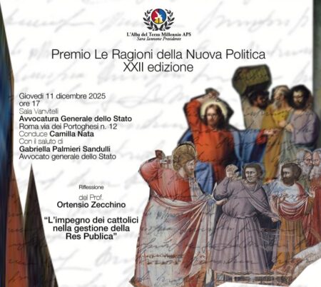 Premio “Le ragioni della nuova politica”, Zecchino racconta l’impegno dei cattolici