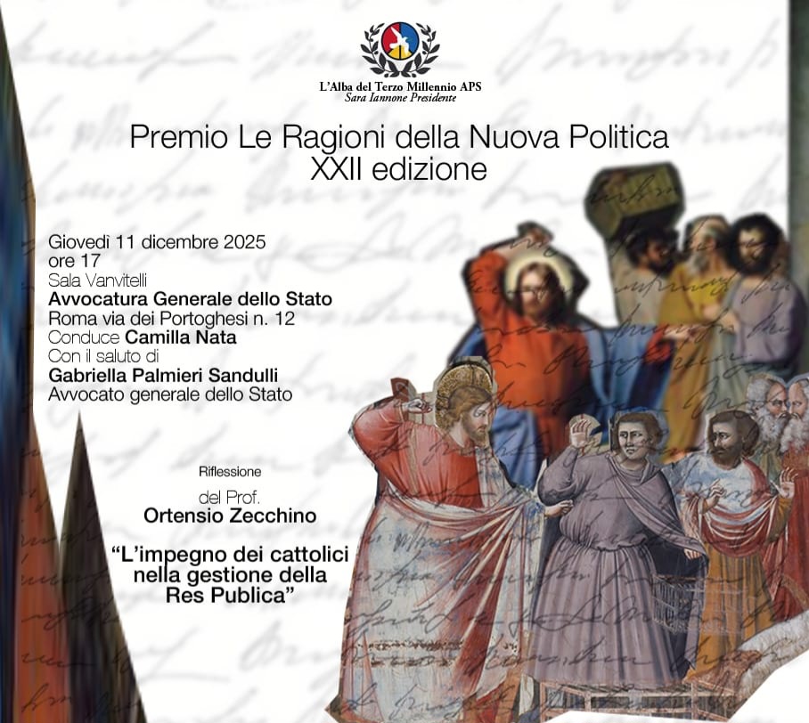 Premio “Le ragioni della nuova politica”, Zecchino racconta l’impegno dei cattolici