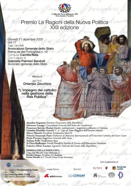 Premio “Le ragioni della nuova politica”, Zecchino racconta l’impegno dei cattolici