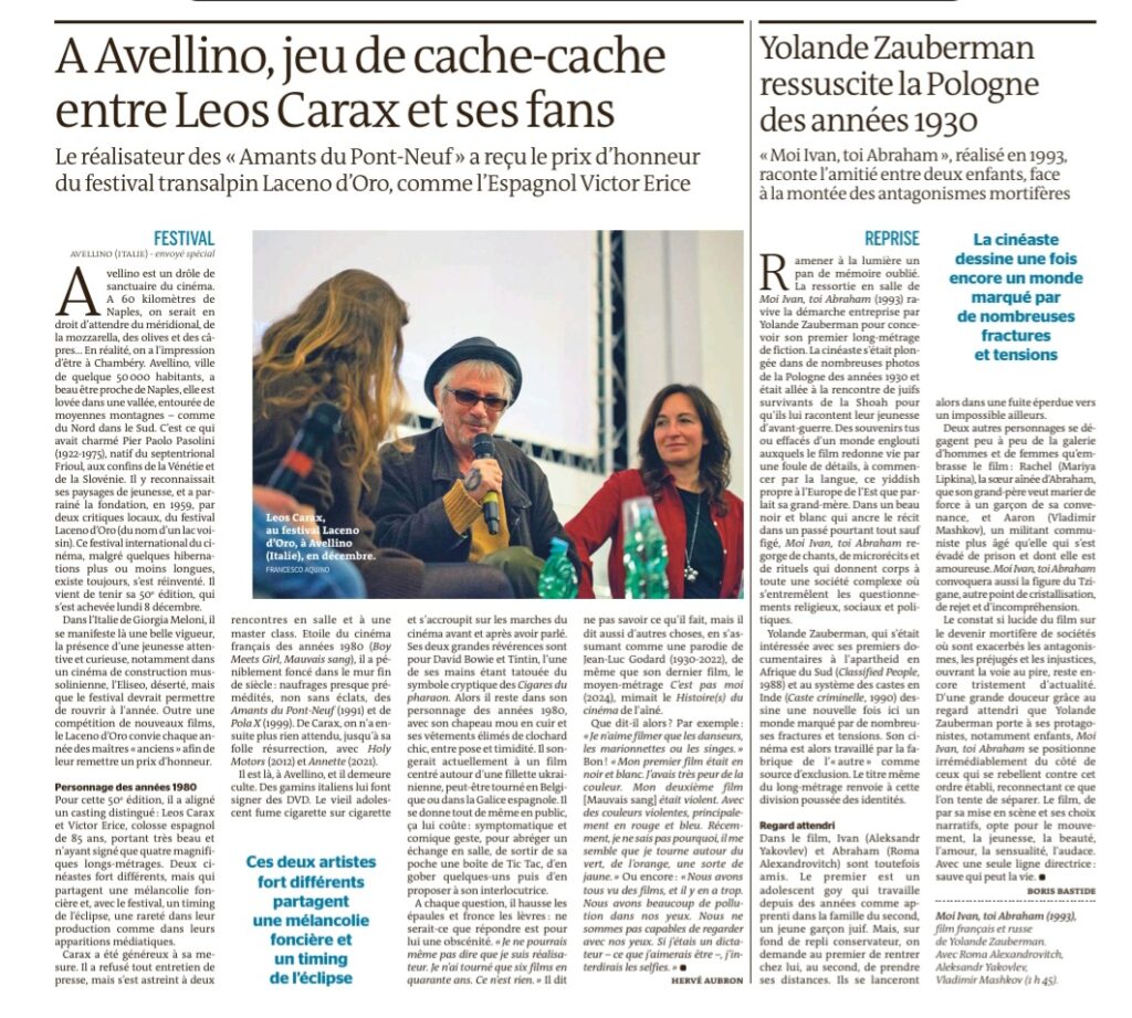 Il festival del cinema Laceno d’oro finisce sulle pagine di Le Monde: Avellino, santuario del cinema