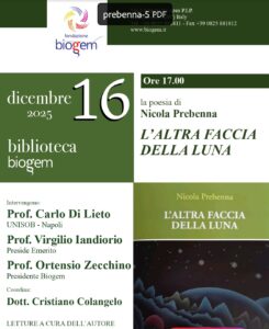 “L’altra faccia della luna”, a Biogem si presenta la nuova silloge di Prebenna: nella condivisione l’unica speranza per l’uomo