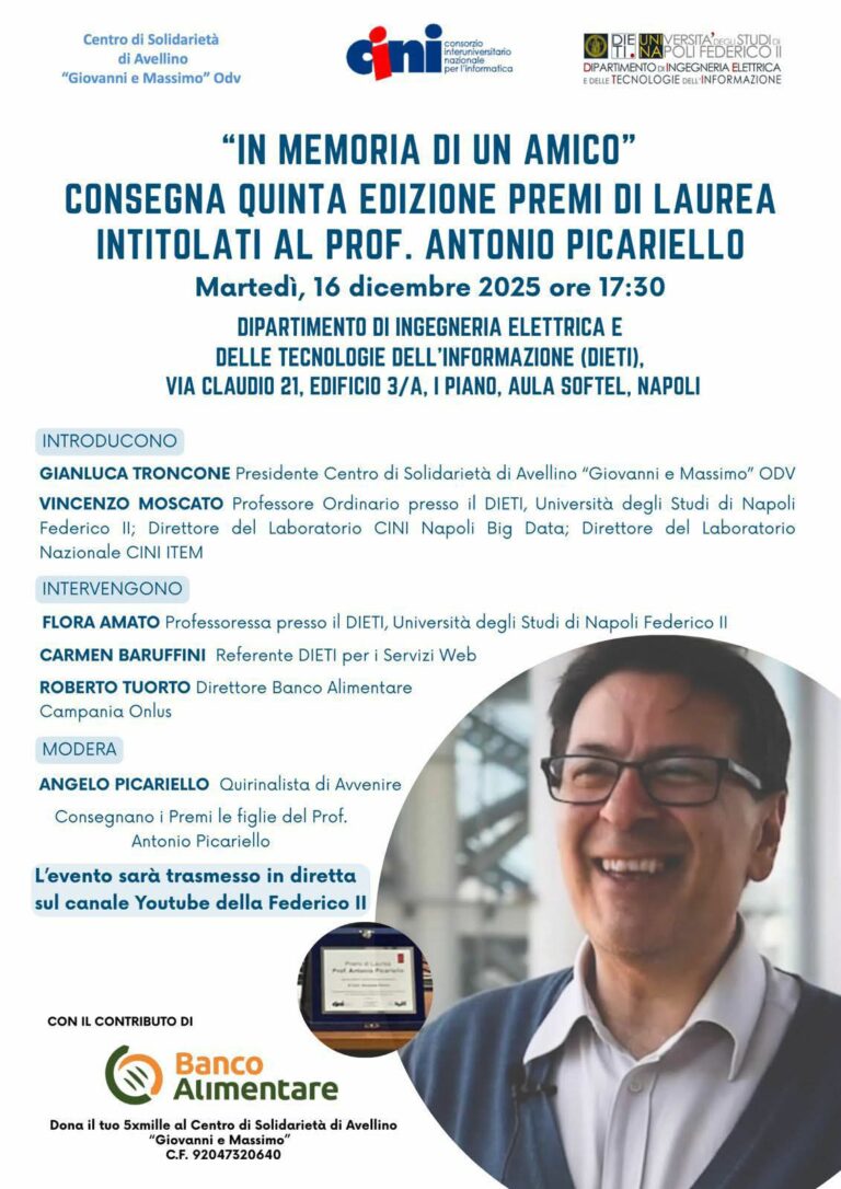 In memoria di un amico, si conclude il premio di laurea intitolato al docente universitario Antonio Picariello