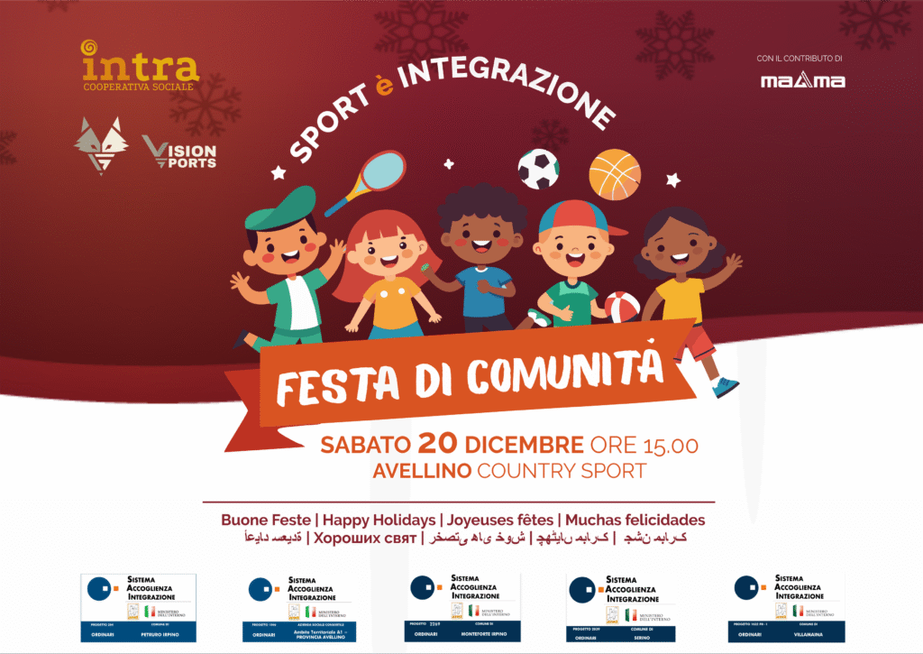 Sport è integrazione, ad Avellino la festa di Comunità promossa da Intra e Vision