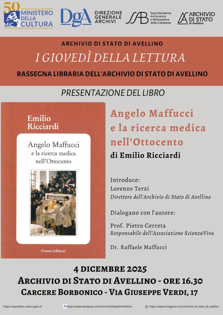 Nuovo appuntamento con “I giovedì della lettura” all’Archivio di Stato di Avellino