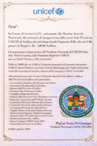 Unicef sede Avellino inaugurazione locandina