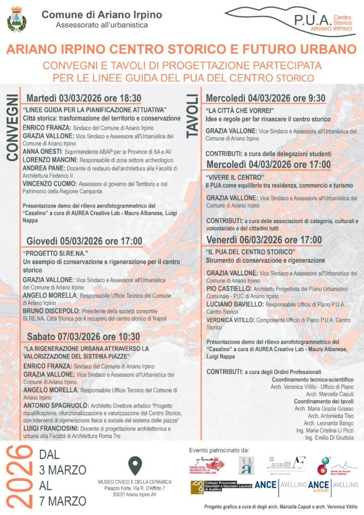 Ariano centro storico e futuro urbano, sul Tricolle a confronto sul futuro della città