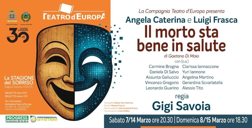 Il Teatro d’Europa torna in scena con “Il morto sta bene in salute”