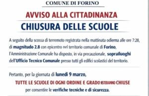 Forino terremoto avviso scuole chiuse