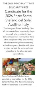 Solidarity Prize 2026 Santo Stefano del Sole locandina